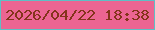 文字の大きさ：3、枠の色：5ebfc5、背景の色：ec6592、文字の色：84341b 無料ブログパーツのブログ時計