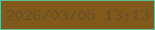 文字の大きさ：3、枠の色：5ec297、背景の色：80591b、文字の色：6a5127 無料ブログパーツのブログ時計