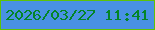文字の大きさ：5、枠の色：5ec306、背景の色：4991e3、文字の色：038527 無料ブログパーツのブログ時計