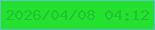 文字の大きさ：2、枠の色：5ec3c9、背景の色：24e02f、文字の色：21c531 無料ブログパーツのブログ時計