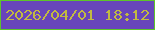 文字の大きさ：5、枠の色：5ec42a、背景の色：6845bb、文字の色：c2ba41 無料ブログパーツのブログ時計