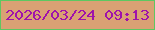 文字の大きさ：2、枠の色：5ec761、背景の色：daa174、文字の色：9f12ab 無料ブログパーツのブログ時計
