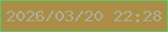 文字の大きさ：4、枠の色：5ec868、背景の色：ab8d46、文字の色：a9b099 無料ブログパーツのブログ時計