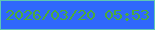 文字の大きさ：5、枠の色：5ec8b4、背景の色：2f68fb、文字の色：4cab3b 無料ブログパーツのブログ時計