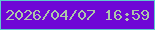 文字の大きさ：1、枠の色：5ec9cf、背景の色：6f07d6、文字の色：adc6aa 無料ブログパーツのブログ時計