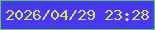 文字の大きさ：1、枠の色：5eca48、背景の色：4738f5、文字の色：dce14c 無料ブログパーツのブログ時計