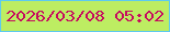 文字の大きさ：2、枠の色：5ecaef、背景の色：bded62、文字の色：c60b5f 無料ブログパーツのブログ時計