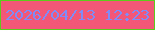 文字の大きさ：2、枠の色：5ecb1c、背景の色：f25778、文字の色：7f8cf7 無料ブログパーツのブログ時計