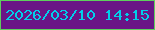 文字の大きさ：2、枠の色：5ece5d、背景の色：6a1486、文字の色：00cfea 無料ブログパーツのブログ時計