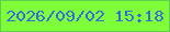 文字の大きさ：2、枠の色：5ecf4f、背景の色：7fff3a、文字の色：356bde 無料ブログパーツのブログ時計