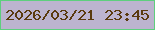 文字の大きさ：4、枠の色：5ecf7e、背景の色：bcb4cf、文字の色：5a3a0f 無料ブログパーツのブログ時計