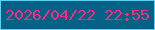 文字の大きさ：5、枠の色：5ed1f0、背景の色：056286、文字の色：fa2b80 無料ブログパーツのブログ時計
