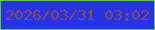 文字の大きさ：4、枠の色：5ed218、背景の色：2432e8、文字の色：934757 無料ブログパーツのブログ時計