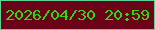 文字の大きさ：4、枠の色：5ed295、背景の色：6a0318、文字の色：2ed714 無料ブログパーツのブログ時計