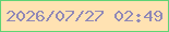 文字の大きさ：2、枠の色：5ed375、背景の色：ffe2b2、文字の色：9088b7 無料ブログパーツのブログ時計