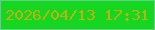 文字の大きさ：5、枠の色：5ed383、背景の色：17d621、文字の色：b9b410 無料ブログパーツのブログ時計