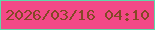 文字の大きさ：4、枠の色：5ed7a9、背景の色：f34887、文字の色：844826 無料ブログパーツのブログ時計