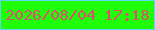 文字の大きさ：5、枠の色：5ed7f3、背景の色：1ffd09、文字の色：de4e6f 無料ブログパーツのブログ時計
