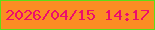 文字の大きさ：3、枠の色：5edc18、背景の色：fb8d23、文字の色：ed0d6c 無料ブログパーツのブログ時計