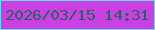 文字の大きさ：2、枠の色：5edefa、背景の色：ca40e2、文字の色：246361 無料ブログパーツのブログ時計
