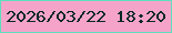 文字の大きさ：4、枠の色：5edfbd、背景の色：f6a3ca、文字の色：072924 無料ブログパーツのブログ時計