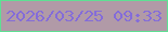 文字の大きさ：4、枠の色：5ee093、背景の色：b19aa7、文字の色：846cd9 無料ブログパーツのブログ時計