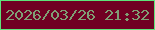 文字の大きさ：2、枠の色：5ee47a、背景の色：700023、文字の色：7f9f74 無料ブログパーツのブログ時計