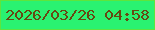 文字の大きさ：5、枠の色：5ee53d、背景の色：2af271、文字の色：664912 無料ブログパーツのブログ時計