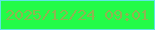 文字の大きさ：5、枠の色：5ee6e4、背景の色：23fb48、文字の色：8eb451 無料ブログパーツのブログ時計