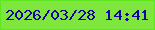 文字の大きさ：5、枠の色：5ee721、背景の色：7ee63c、文字の色：1601a2 無料ブログパーツのブログ時計