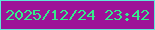 文字の大きさ：2、枠の色：5ee8d8、背景の色：9d1398、文字の色：35ed8b 無料ブログパーツのブログ時計