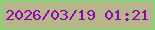 文字の大きさ：2、枠の色：5ee96d、背景の色：b7b688、文字の色：8d05b5 無料ブログパーツのブログ時計