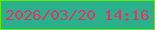 文字の大きさ：1、枠の色：5eeb09、背景の色：2bb08d、文字の色：e33664 無料ブログパーツのブログ時計