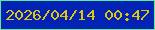 文字の大きさ：5、枠の色：5eeb97、背景の色：0323b4、文字の色：e1c611 無料ブログパーツのブログ時計