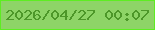 文字の大きさ：5、枠の色：5eed22、背景の色：8ed467、文字の色：4d9729 無料ブログパーツのブログ時計
