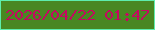 文字の大きさ：2、枠の色：5eedad、背景の色：498722、文字の色：c40861 無料ブログパーツのブログ時計