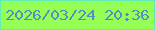 文字の大きさ：5、枠の色：5eedb8、背景の色：95ff55、文字の色：548fc2 無料ブログパーツのブログ時計