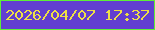 文字の大きさ：5、枠の色：5eee36、背景の色：623ed0、文字の色：eedf46 無料ブログパーツのブログ時計