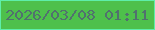 文字の大きさ：4、枠の色：5eeea9、背景の色：4ec04b、文字の色：51716e 無料ブログパーツのブログ時計