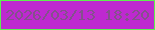 文字の大きさ：1、枠の色：5eef4f、背景の色：be29d0、文字の色：84518c 無料ブログパーツのブログ時計