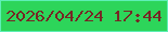 文字の大きさ：1、枠の色：5eefb6、背景の色：2dd55a、文字の色：762725 無料ブログパーツのブログ時計