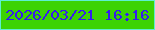文字の大きさ：2、枠の色：5eefd0、背景の色：3cd303、文字の色：361bef 無料ブログパーツのブログ時計