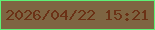 文字の大きさ：3、枠の色：5ef176、背景の色：7e6542、文字の色：6b3216 無料ブログパーツのブログ時計