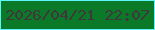 文字の大きさ：4、枠の色：5ef4fb、背景の色：0b7a28、文字の色：3f373b 無料ブログパーツのブログ時計
