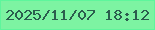 文字の大きさ：5、枠の色：5ef59c、背景の色：7df3a2、文字の色：2b5e4e 無料ブログパーツのブログ時計