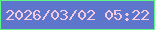 文字の大きさ：5、枠の色：5ef786、背景の色：5d76cc、文字の色：f3cadf 無料ブログパーツのブログ時計