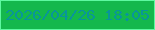 文字の大きさ：5、枠の色：5ef9a0、背景の色：14b84c、文字の色：09959a 無料ブログパーツのブログ時計