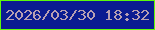 文字の大きさ：5、枠の色：5efa0a、背景の色：0b1c91、文字の色：b8a0b2 無料ブログパーツのブログ時計