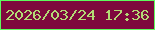 文字の大きさ：4、枠の色：5efa5d、背景の色：7e093d、文字の色：b3da75 無料ブログパーツのブログ時計