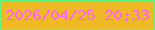 文字の大きさ：5、枠の色：5efa7f、背景の色：efb926、文字の色：ff61fc 無料ブログパーツのブログ時計